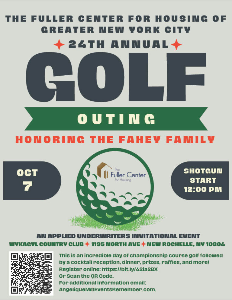 The Fuller Center for Housing of Greater NYC-24th Annual Golf Outing-October 7-Wykagyl Golf Club