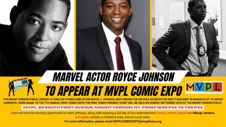 Marvel Actor Royce Johnson to Appear at Mt. Vernon Public Library Comic Expo Sept 28