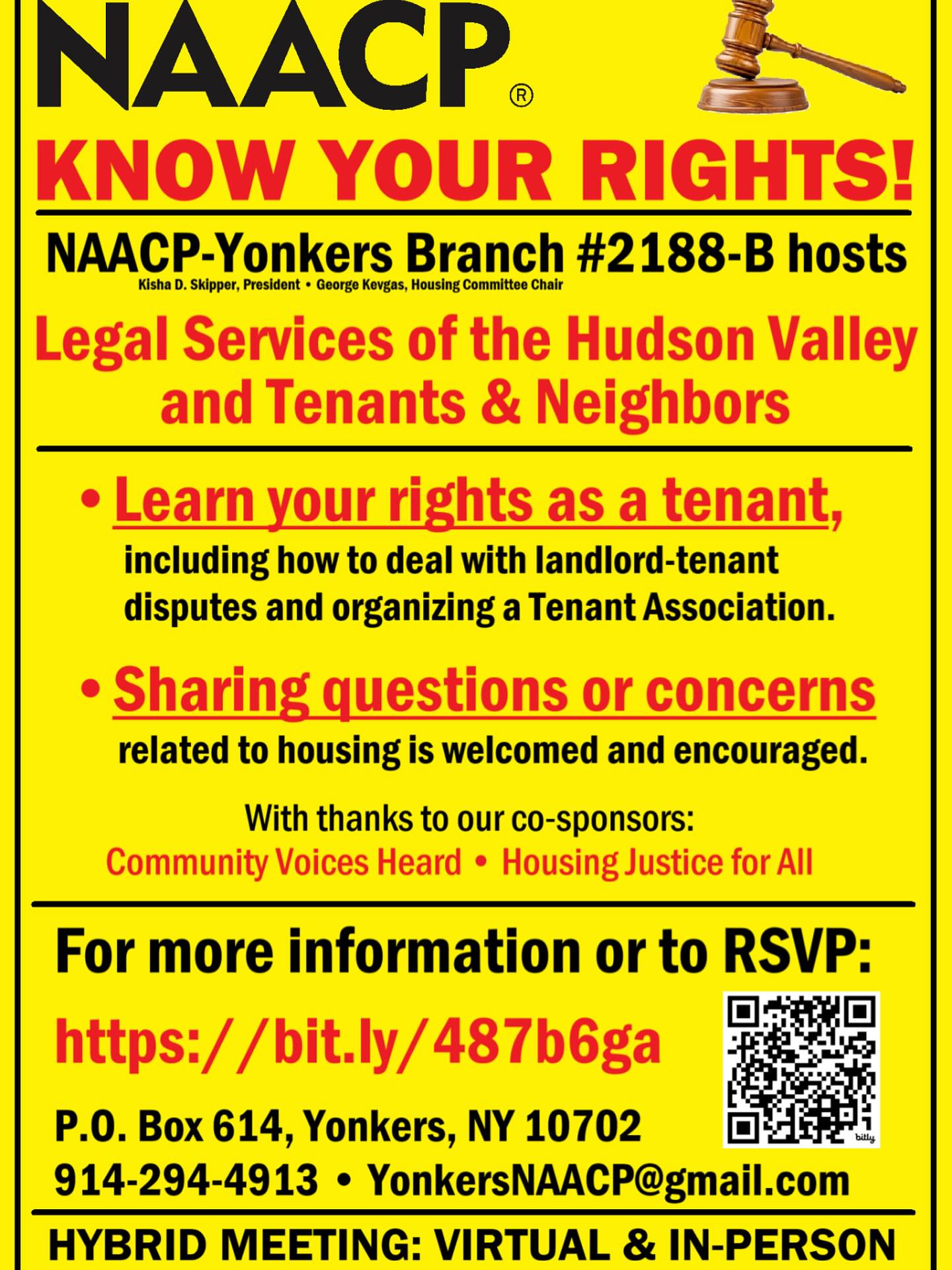 NAACP-Yonkers Branch #2188-B hosts “KNOW YOUR RIGHTS” Housing Forum on 9.15.25 NAACP-Yonkers Branch #2188-B hosts “KNOW YOUR RIGHTS” Housing Forum on 9.15.25