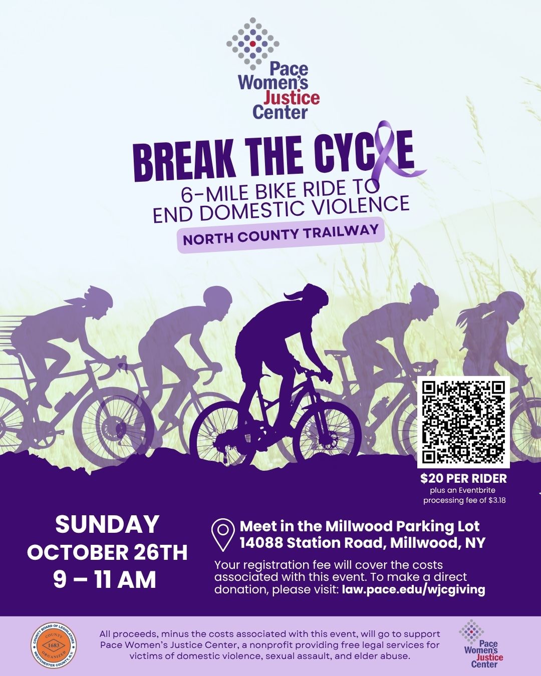BREAK THE CYCLE: Bike Ride to Benefit Pace Women’s Justice Center 10/26 9-11AM BREAK THE CYCLE: Bike Ride to Benefit Pace Women’s Justice Center 10/26 9-11AM