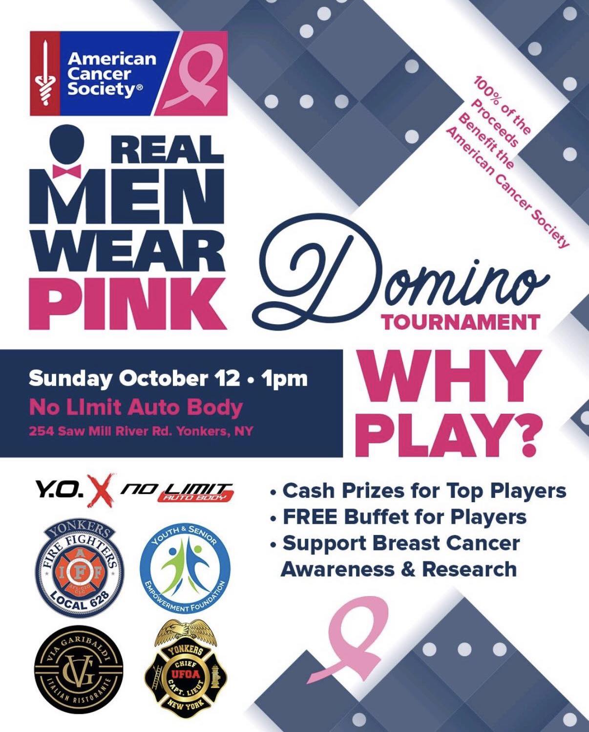 Domino Tournament to Benefit American Cancer Society-Sunday, Oct. 12 Domino Tournament to Benefit American Cancer Society-Sunday, Oct. 12