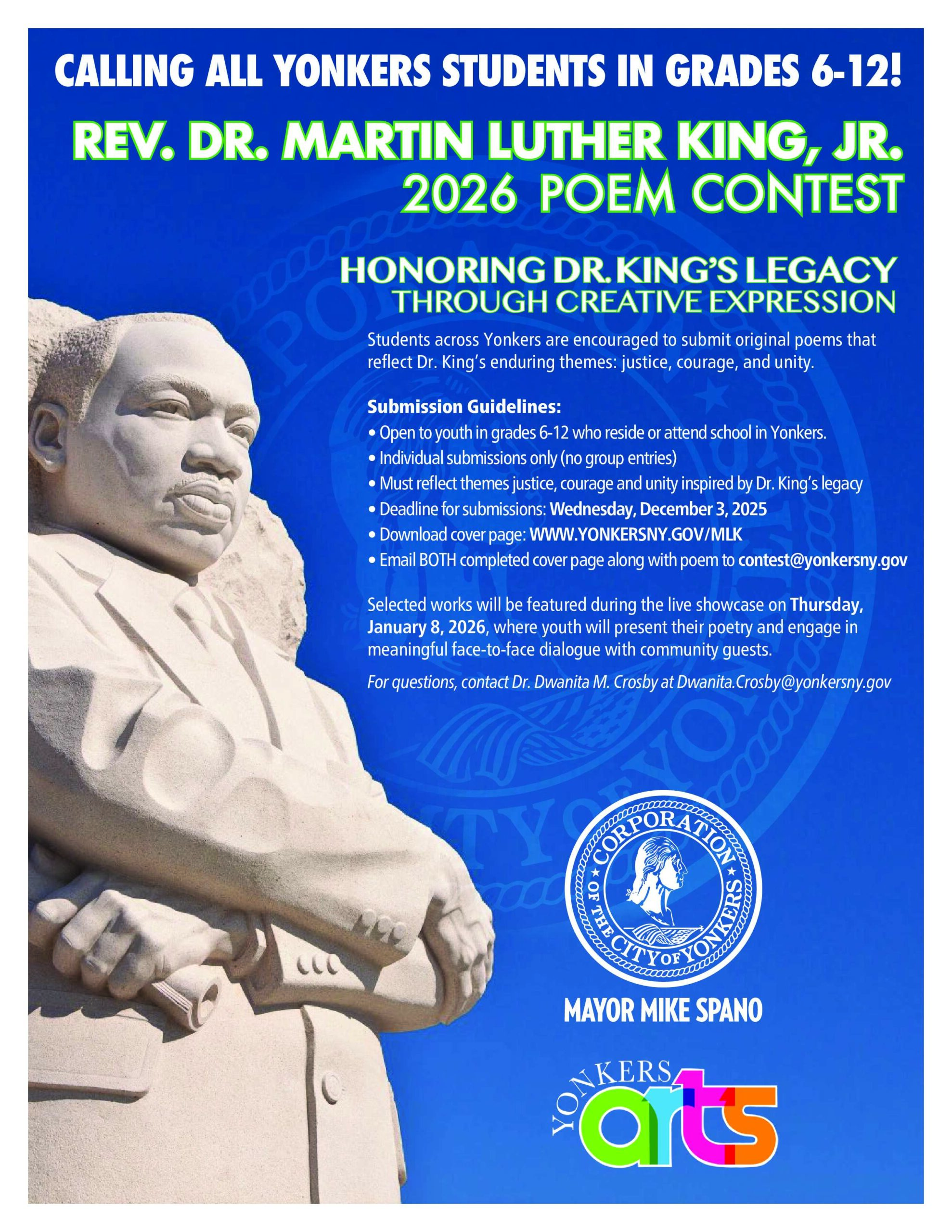 CALLING ALL YONKERS STUDENTS IN GRADES 6-12! CALLING ALL YONKERS STUDENTS IN GRADES 6-12!