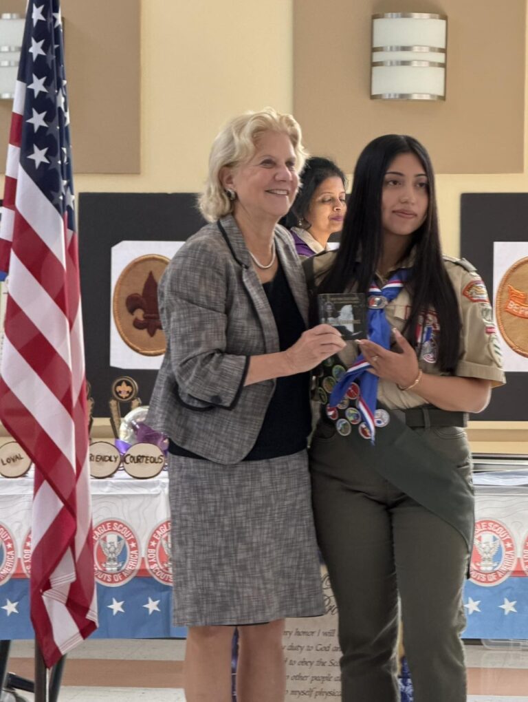 Senator Mayer Honors Female Port Chester Eagle Scout