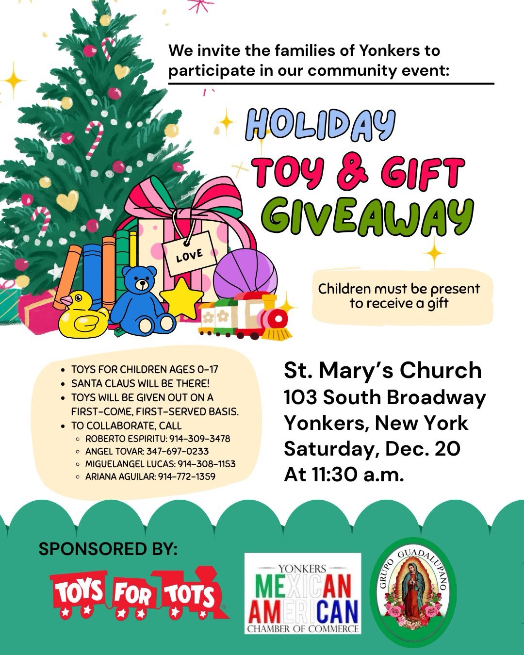 Toy Giveaway St. Mary’s Church-Yonkers-Dec. 20-1130 Toy Giveaway St. Mary’s Church-Yonkers-Dec. 20-1130