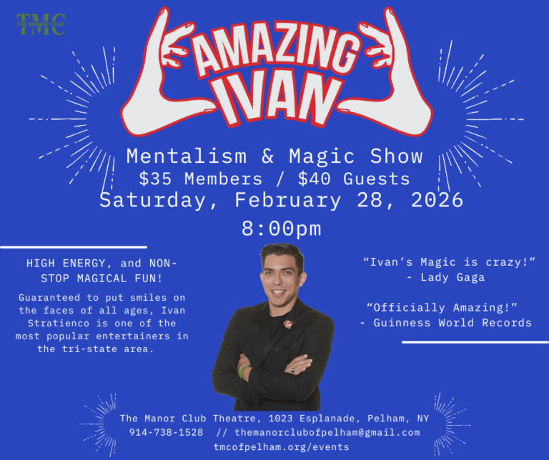 Amazing Ivan: Mentalism and Magic Show-Feb. 28-The Manor Club Theatre-Pelham
