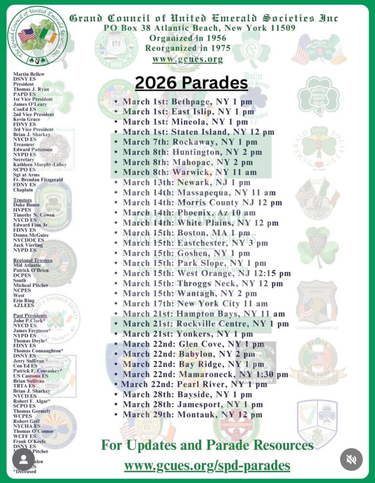2026 St. Patrick’s Day Parades in Westchester Area