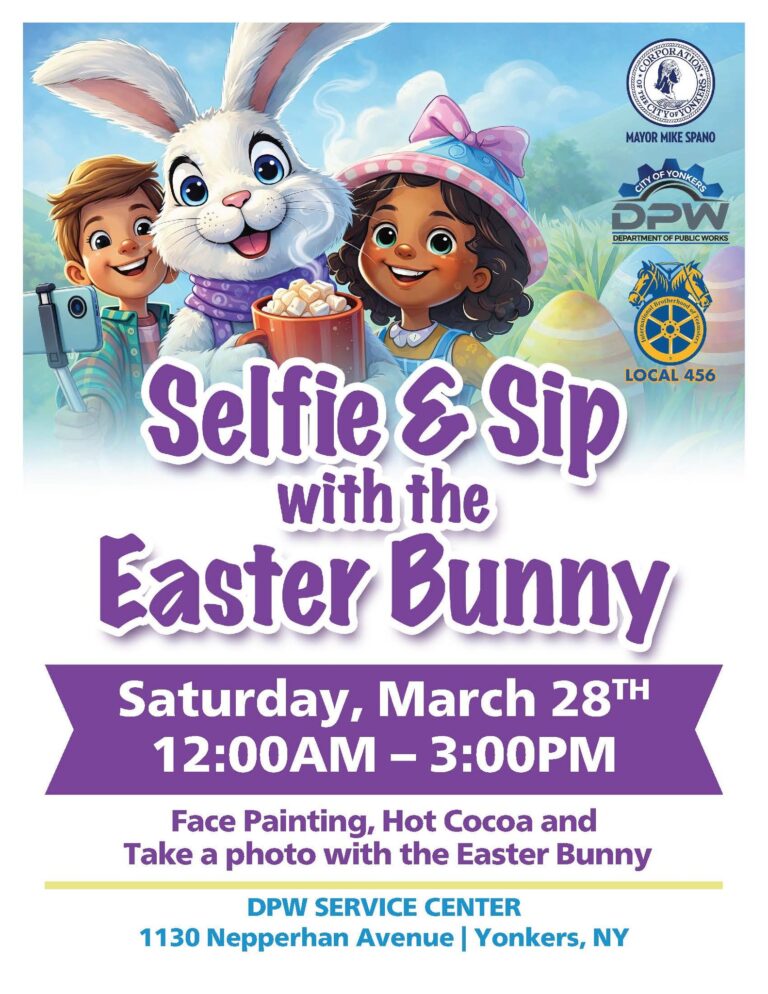 Yonkers DPW-Selfie with the Easter Bunny -March 28