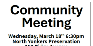 Yonkers Councilmember Norman to Speak at Community Meeting sponsored by the North Yonkers Preservation and the Lake Avenue Association, Wednesday, March 18, 6:30pm