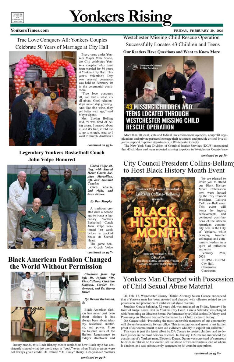 Yonkers Rising February 20, 2026 PDF
