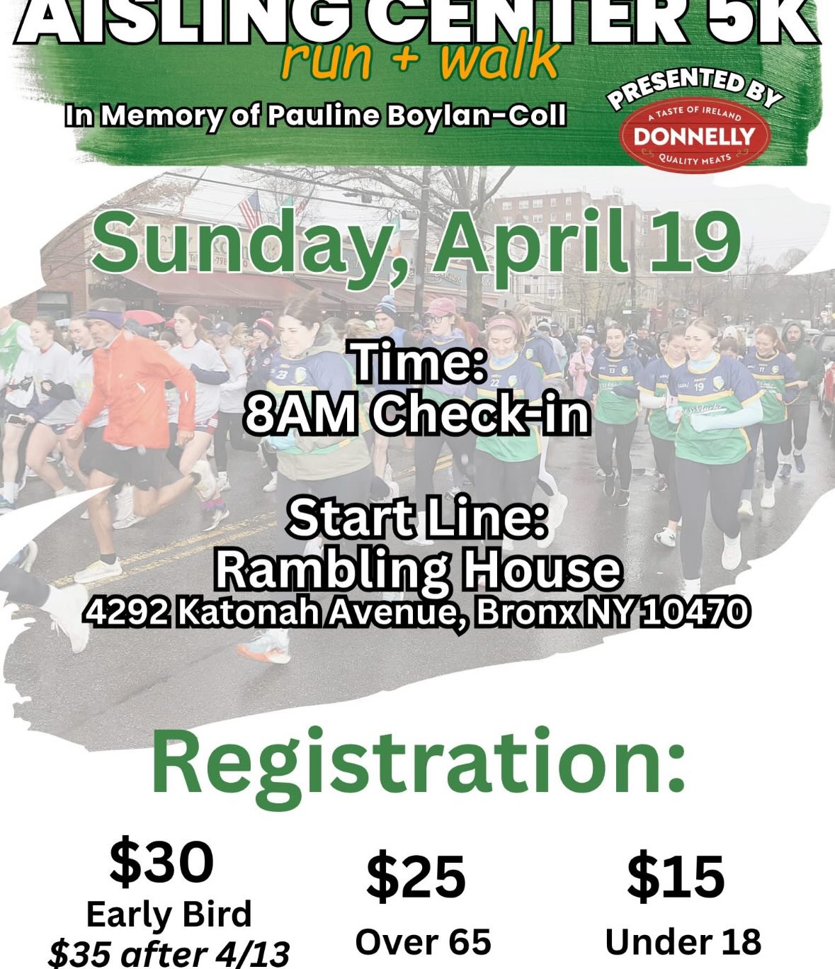 Aisling Center 5k April 19 Through Woodlawn & Yonkers Aisling Center 5k April 19 Through Woodlawn & Yonkers