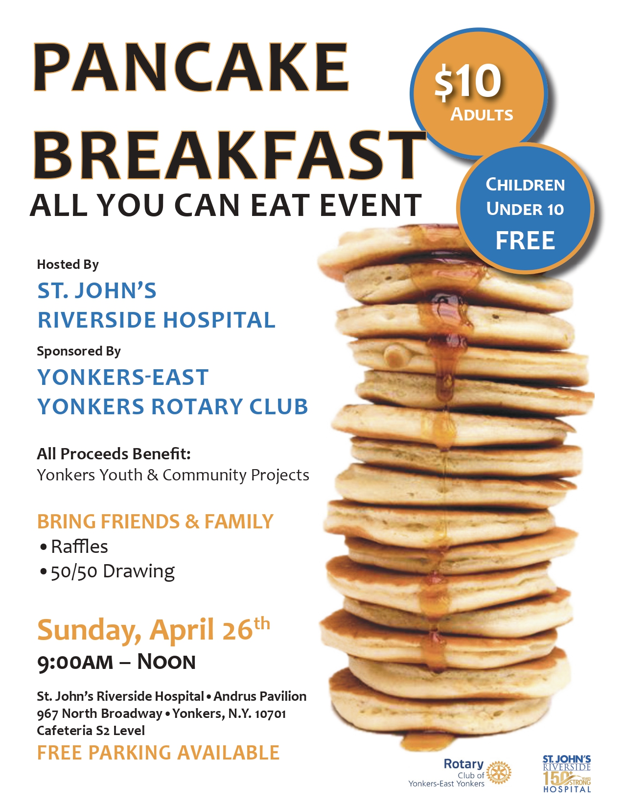 Yonkers-East Yonkers Rotary Club Pancake Breakfast-April 26 Yonkers-East Yonkers Rotary Club Pancake Breakfast-April 26