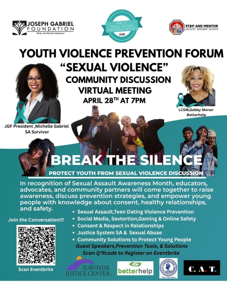 Joseph Gabriel Foundation to Host Virtual Youth Violence Prevention Forum April 28