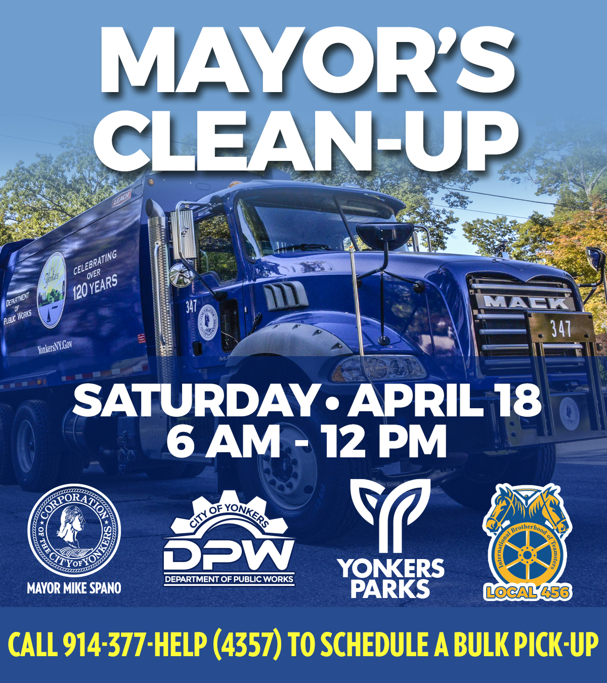 Mayor’s Clean up Day in Yonkers April 18 Mayor’s Clean up Day in Yonkers April 18