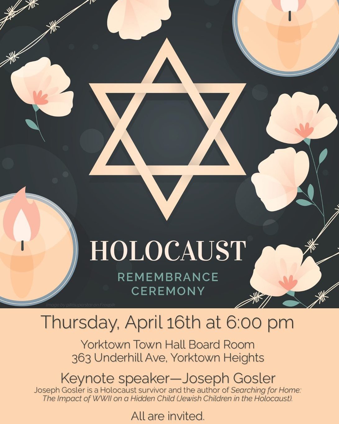 Yorktown Holocaust Remembrance Ceremony April 16 Yorktown Holocaust Remembrance Ceremony April 16