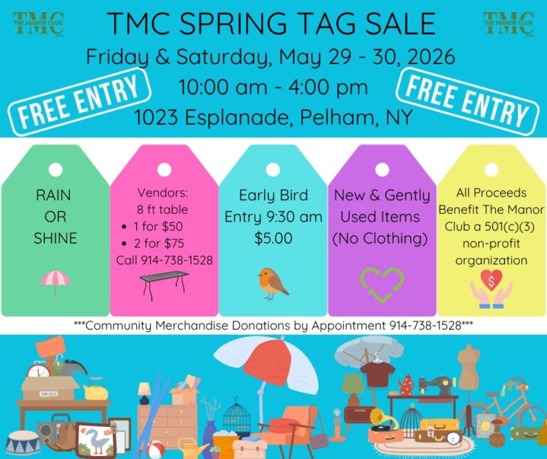 The Manor Club of Pelham to Host Spring Tag Sale