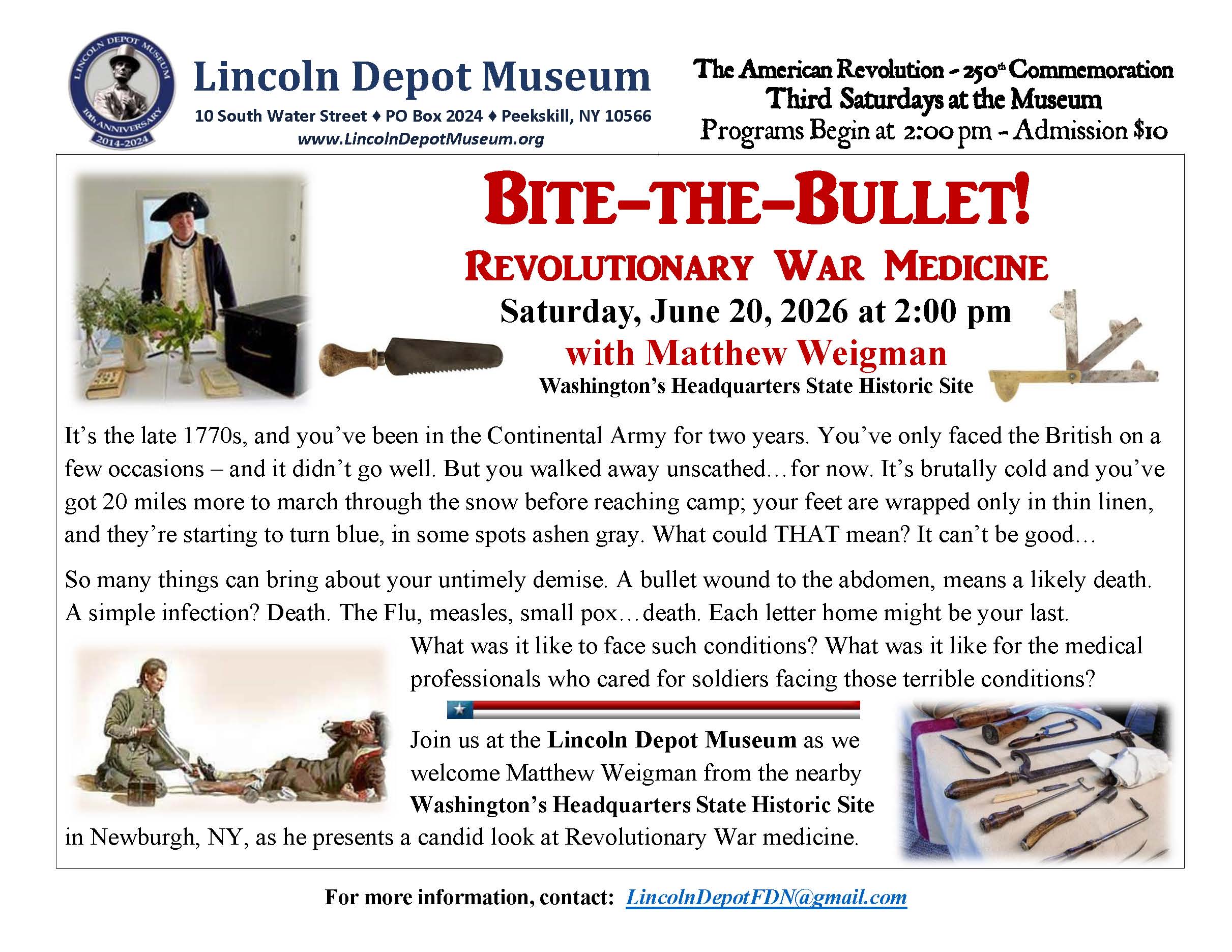 Bite the Bullet! Revolutionary War Medicine Bite the Bullet! Revolutionary War Medicine