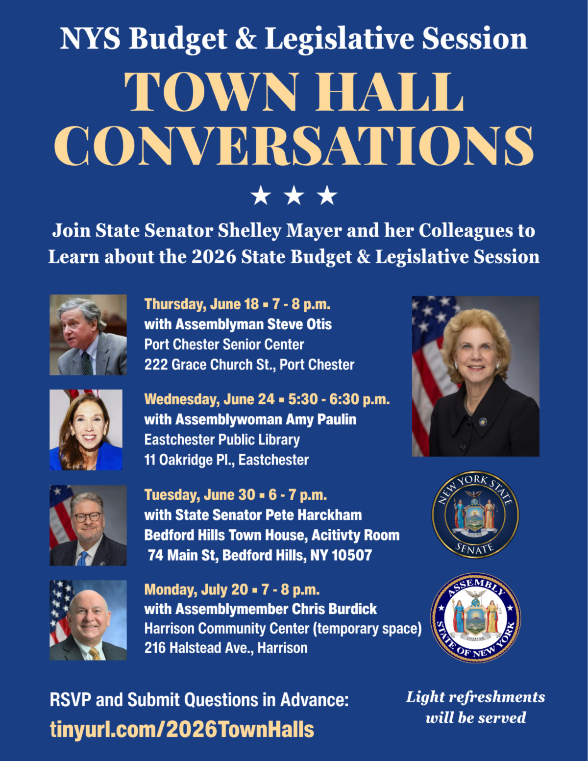 Senator Shelley Mayer Hosts Summer Town Hall Series Senator Shelley Mayer Hosts Summer Town Hall Series