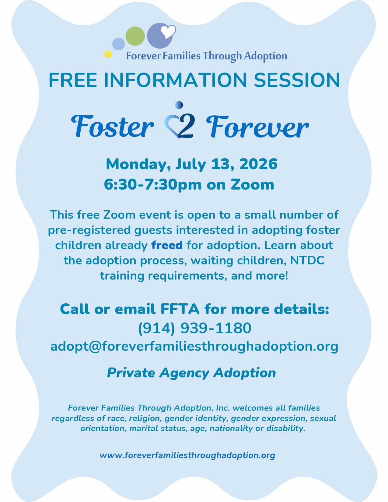 Forever Families Through Adoption -Info Session July 13 Forever Families Through Adoption -Info Session July 13