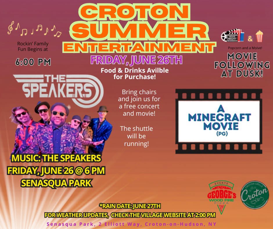 Free Summer Concert and a Movie in Croton! Free Summer Concert and a Movie in Croton!