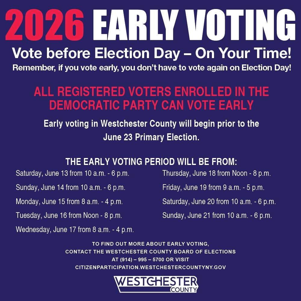 Early Voting Has Begun in Yonkers and Westchester Early Voting Has Begun in Yonkers and Westchester