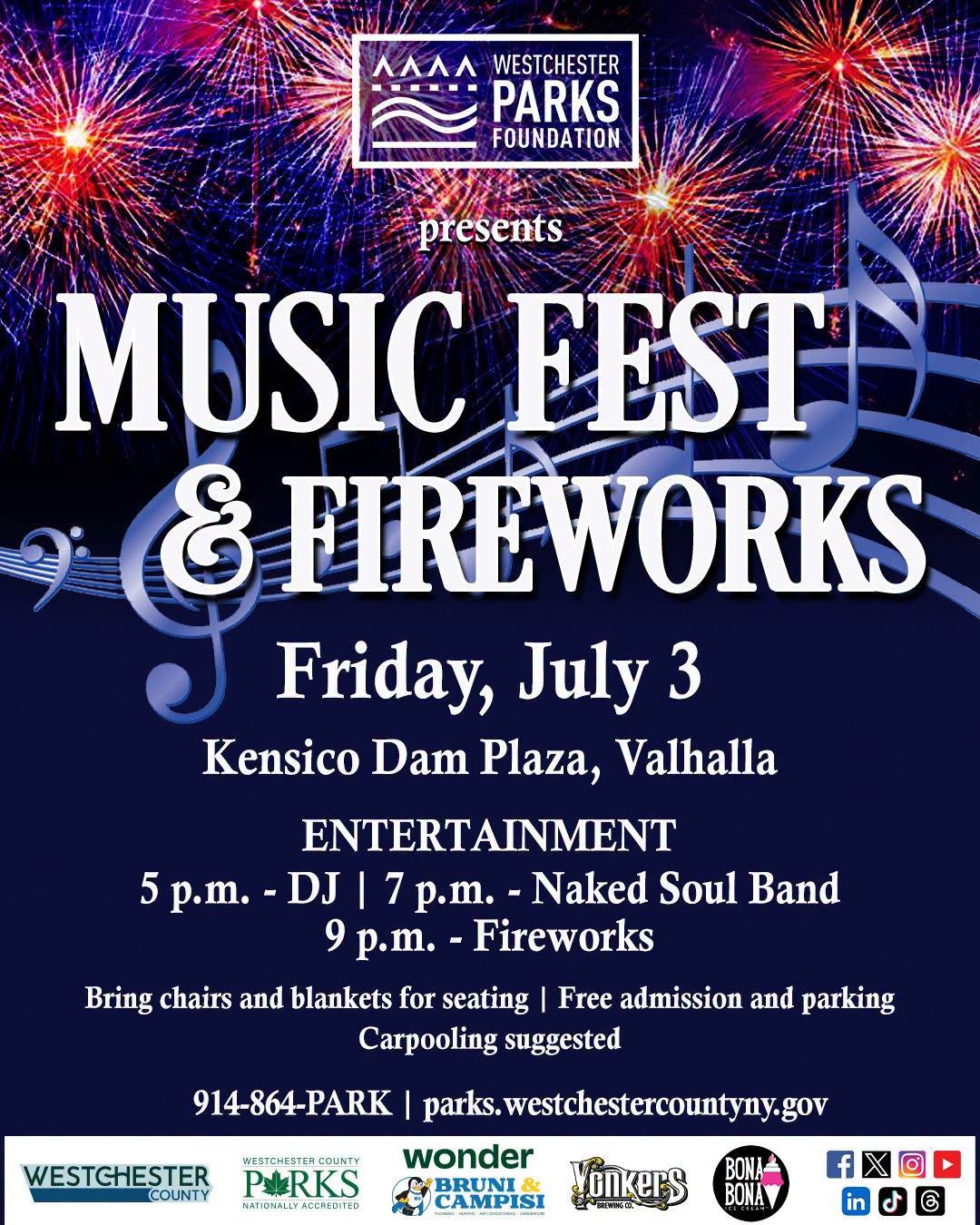 WESTCHESTER COUNTY TO CELEBRATE AMERICA’S 250th ANNIVERSARY WITH ANNUAL MUSIC FEST AND FIREWORKS AT KENSICO DAM PLAZA JULY 3 WESTCHESTER COUNTY TO CELEBRATE AMERICA’S 250th ANNIVERSARY WITH ANNUAL MUSIC FEST AND FIREWORKS AT KENSICO DAM PLAZA JULY 3