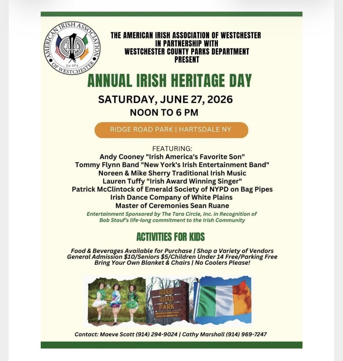 Irish Heritage Day-June 27-Ridge Road Park-Hartsdale Irish Heritage Day-June 27-Ridge Road Park-Hartsdale