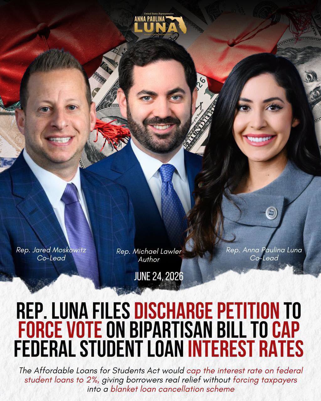 Congresswoman Luna Files Discharge Petition for Lawler’s Affordable Loans for Students Congresswoman Luna Files Discharge Petition for Lawler’s Affordable Loans for Students