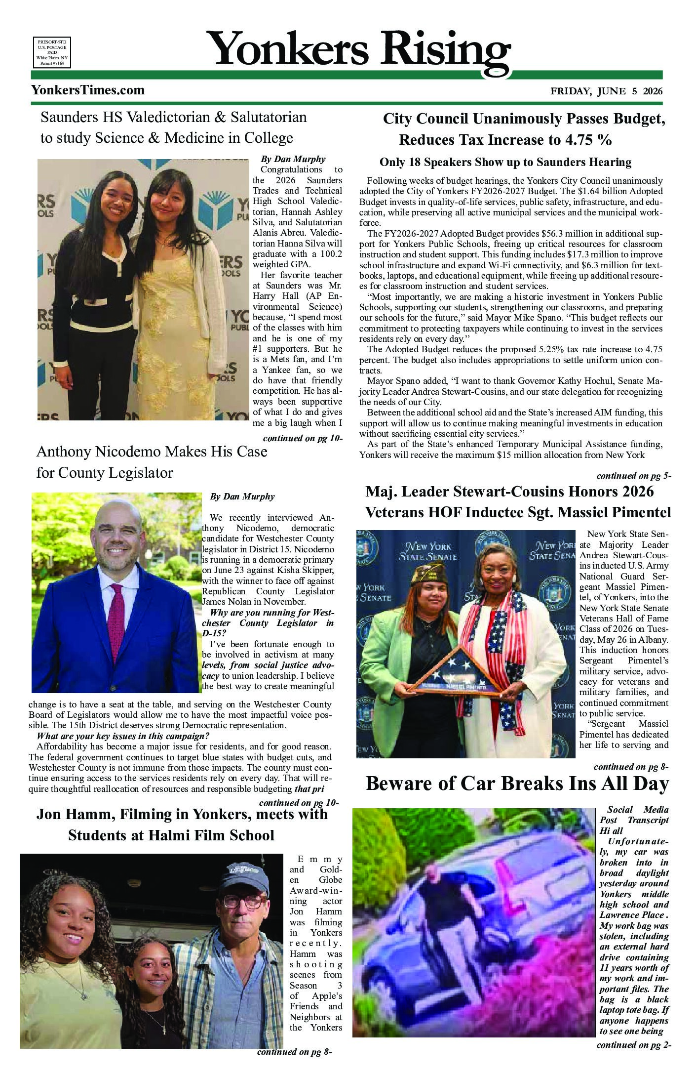 Yonkers Rising June 5, 2026 PDF Yonkers Rising June 5, 2026 PDF