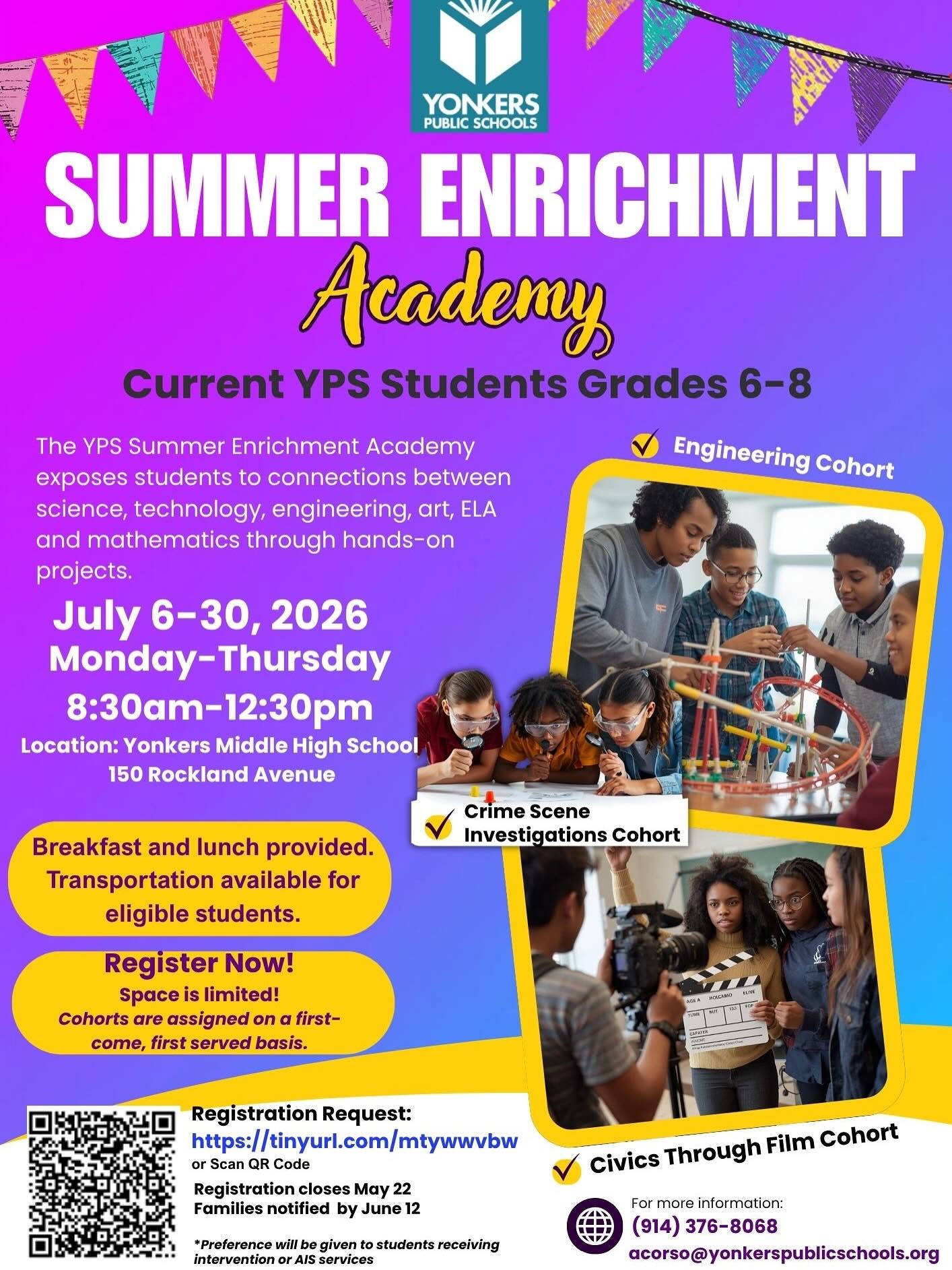 Registration Open for Yonkers Public Schools-Summer Enrichment Academy Registration Open for Yonkers Public Schools-Summer Enrichment Academy