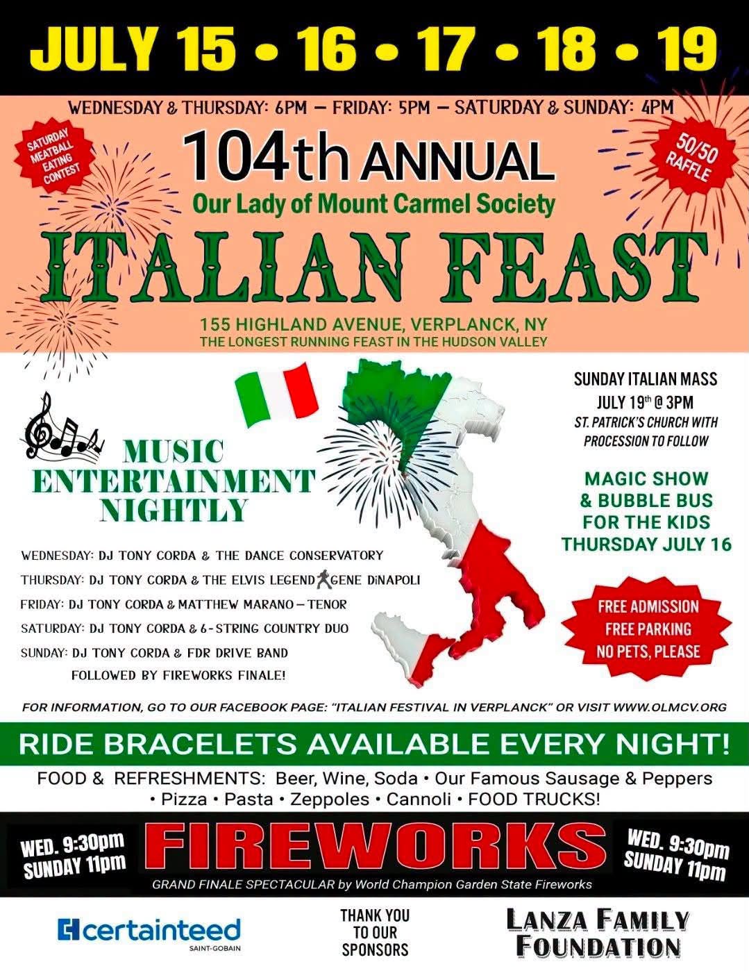 Our Lady of Mount Carmel Society -Italian Fest Our Lady of Mount Carmel Society -Italian Fest