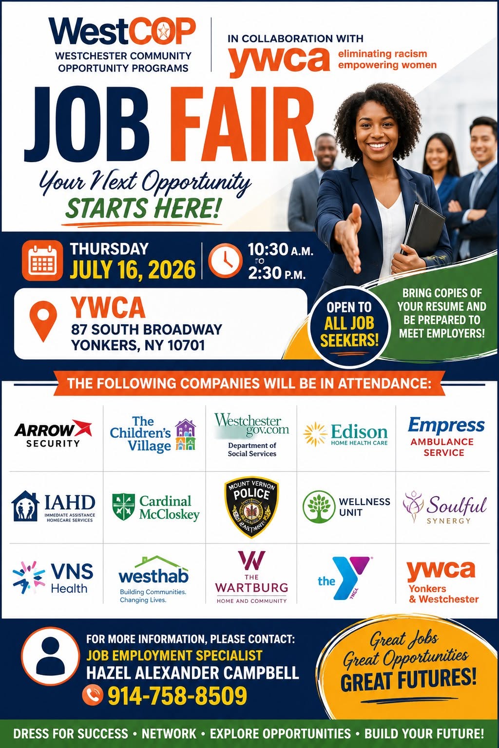 WestCOP (Westchester Community Opportunity Program) Job Fair July 16 YMCA Yonkers WestCOP (Westchester Community Opportunity Program) Job Fair July 16 YMCA Yonkers