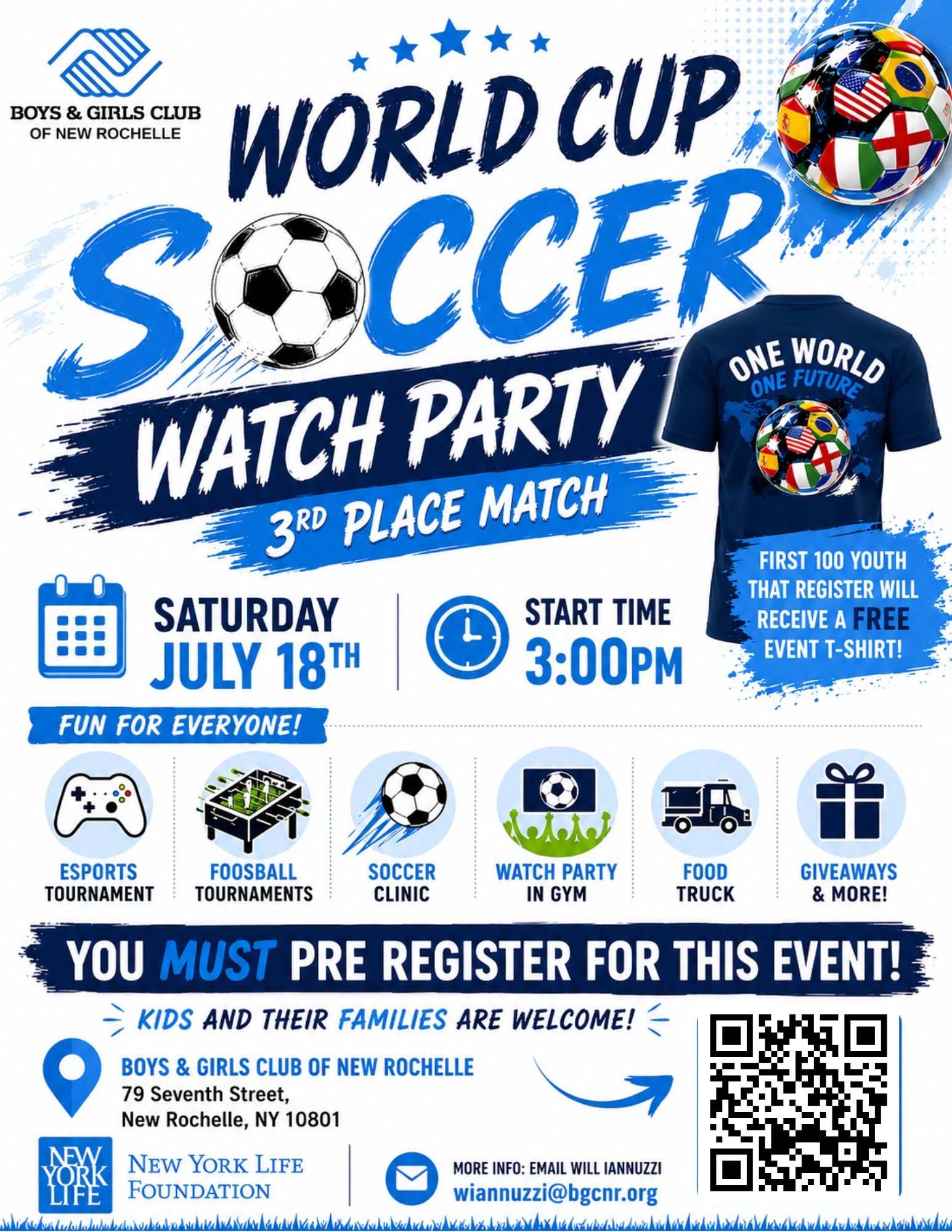 Boys & Girls Club of New Rochelle Invites Westchester County Residents to Free World Cup Match Viewing Party on July 18 Boys & Girls Club of New Rochelle Invites Westchester County Residents to Free World Cup Match Viewing Party on July 18