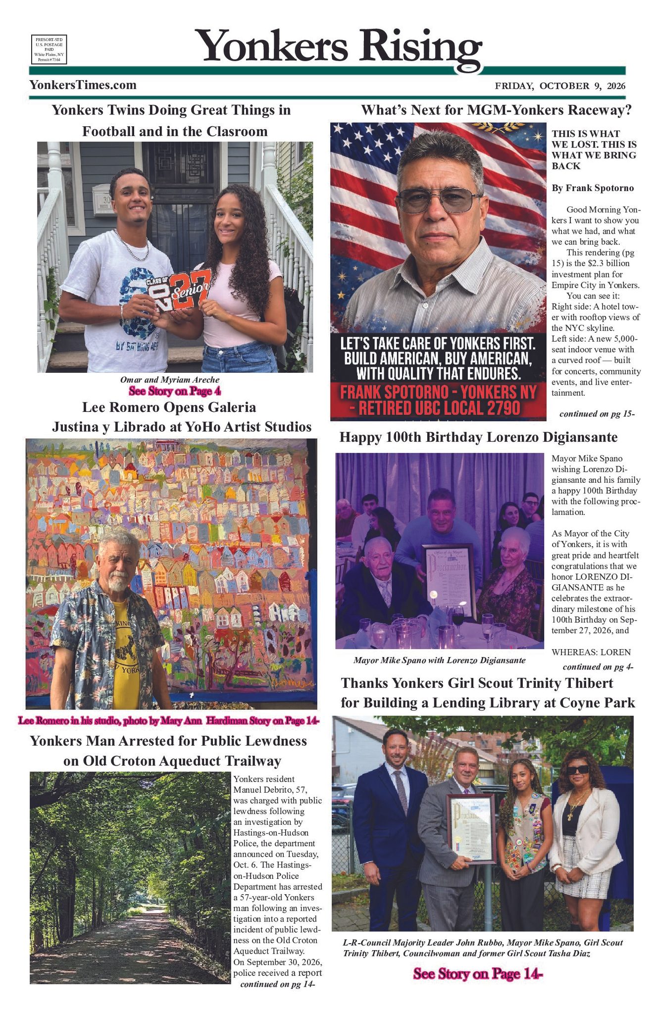 Yonkers Rising October 9, 2026 PDF | Yonkers Times